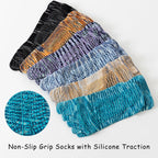 Five - Toe Grip Socks — Anti - Slip Breathable Yoga Socks with Odor Control (blue EU34 - 49 US4.5 - 8) - | Zavonix