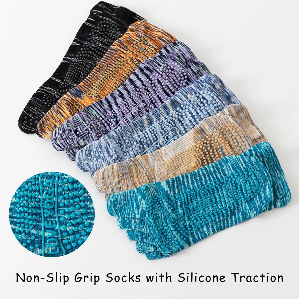 Five - Toe Grip Socks — Anti - Slip Breathable Yoga Socks with Odor Control (blue EU34 - 49 US4.5 - 8) - | Zavonix