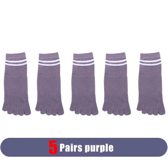 Five - Toe Low - Cut Socks — Breathable Cotton - Blend with Moisture Control (1 Pair pink EU 35 - 39 / US 5 - 8.5) - | Zavonix