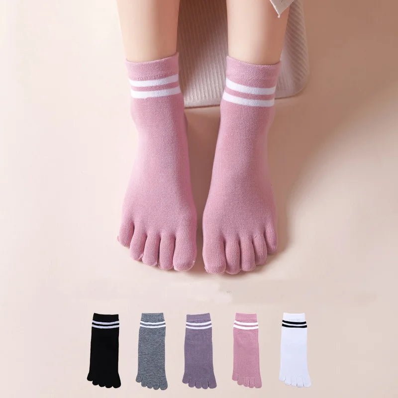 Five - Toe Low - Cut Socks — Breathable Cotton - Blend with Moisture Control (1 Pair pink EU 35 - 39 / US 5 - 8.5) - | Zavonix