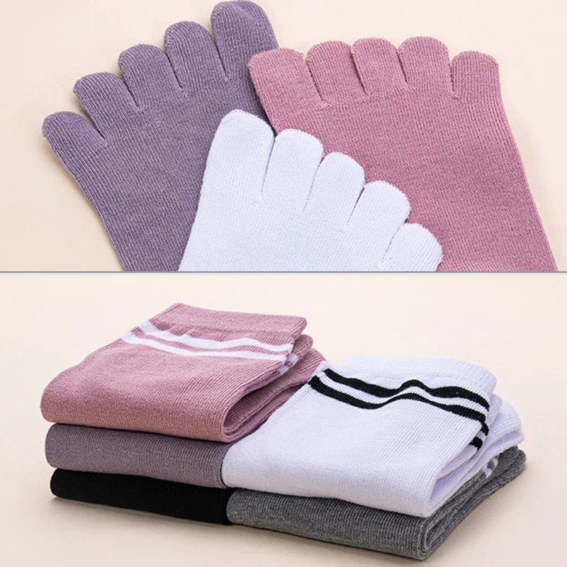Five - Toe Low - Cut Socks — Breathable Cotton - Blend with Moisture Control (1 Pair pink EU 35 - 39 / US 5 - 8.5) - | Zavonix