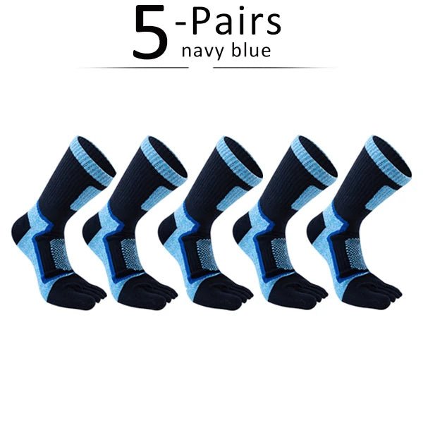 Five Toe Mid - Calf Socks — Breathable Anti - Blister Comfort with Odor Control (dark blue EU39 - 44) - | Zavonix