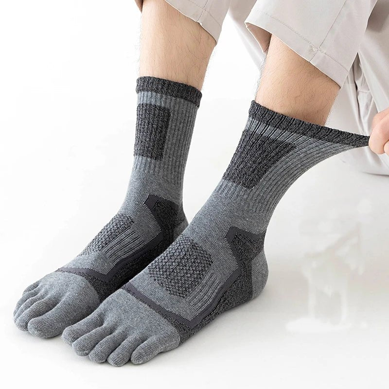 Five Toe Mid - Calf Socks — Breathable Anti - Blister Comfort with Odor Control (Dark Grey EU39 - 44) - | Zavonix