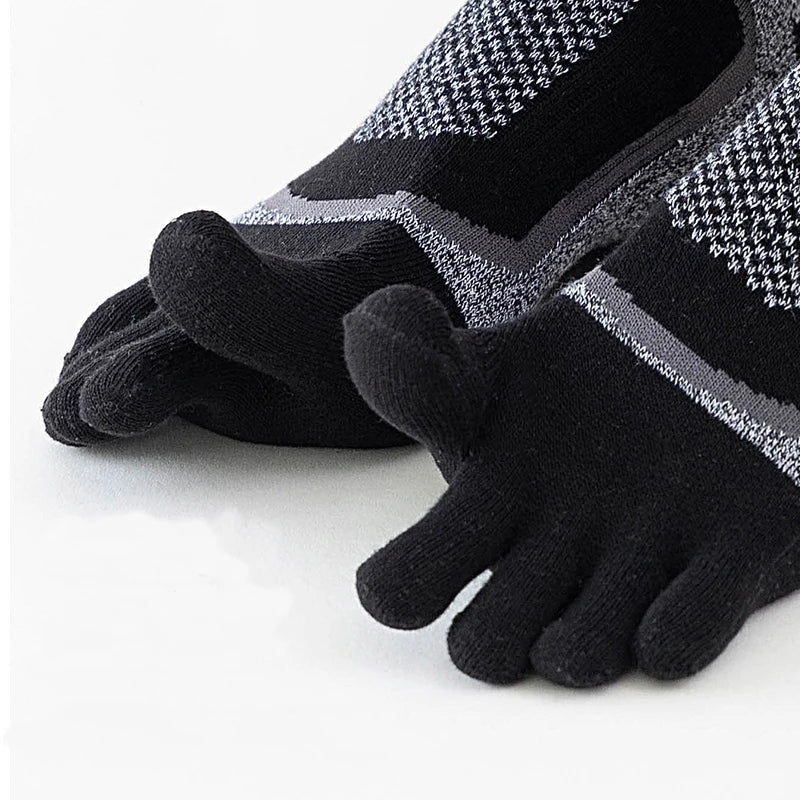 Five Toe Mid - Calf Socks — Breathable Anti - Blister Comfort with Odor Control (Dark Grey EU39 - 44) - | Zavonix