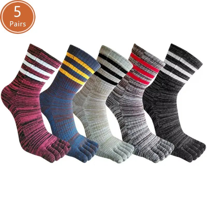 Five - Toe Moisture - Wicking Socks — Breathable Cotton Blend for Fresh Feet (MULTI ) - | Zavonix