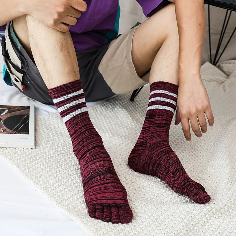 Five - Toe Moisture - Wicking Socks — Breathable Cotton Blend for Fresh Feet (MULTI ) - | Zavonix