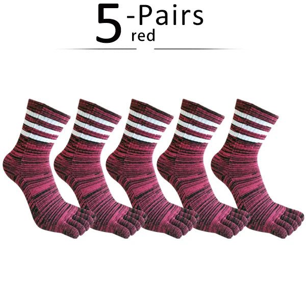 Five - Toe Moisture - Wicking Socks — Breathable Cotton Blend for Fresh Feet (Brown ) - | Zavonix