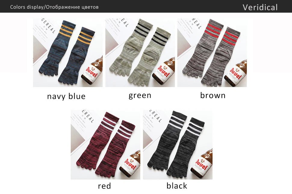Five - Toe Moisture - Wicking Socks — Breathable Cotton Blend for Fresh Feet (MULTI ) - | Zavonix