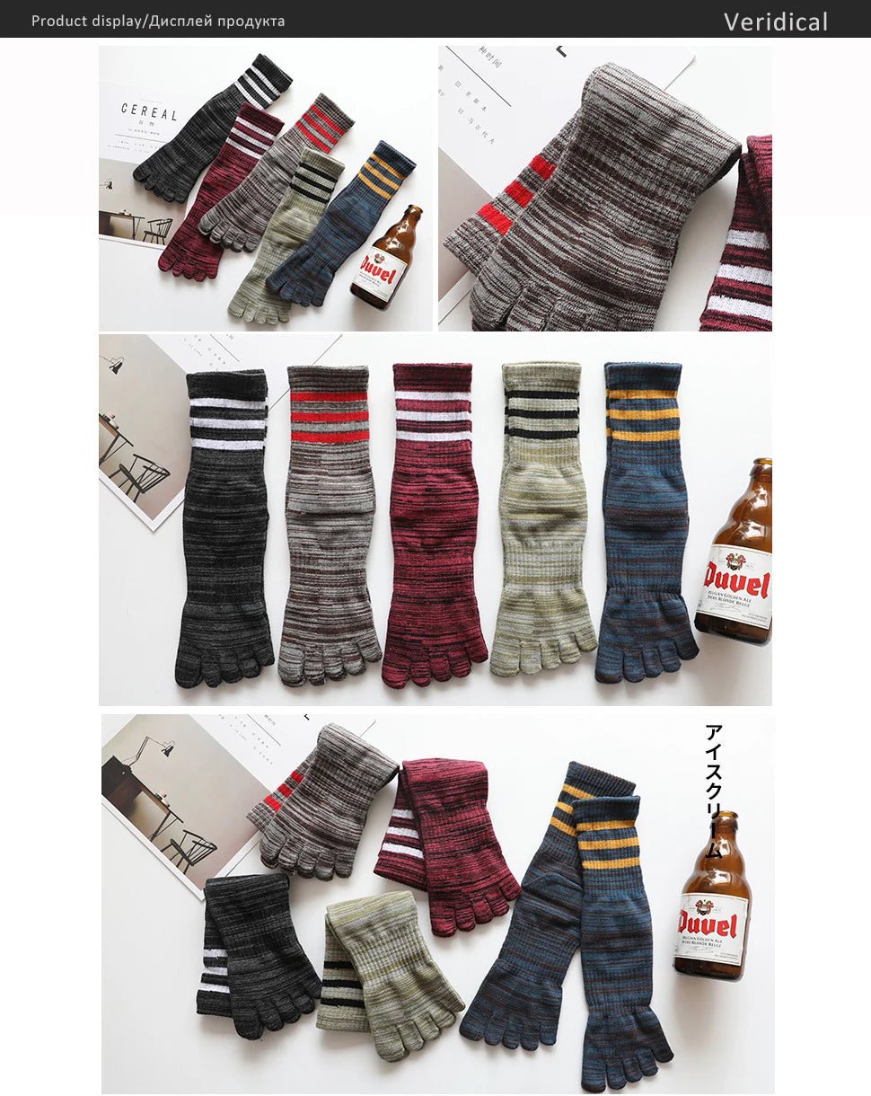 Five - Toe Moisture - Wicking Socks — Breathable Cotton Blend for Fresh Feet - Zavonix
