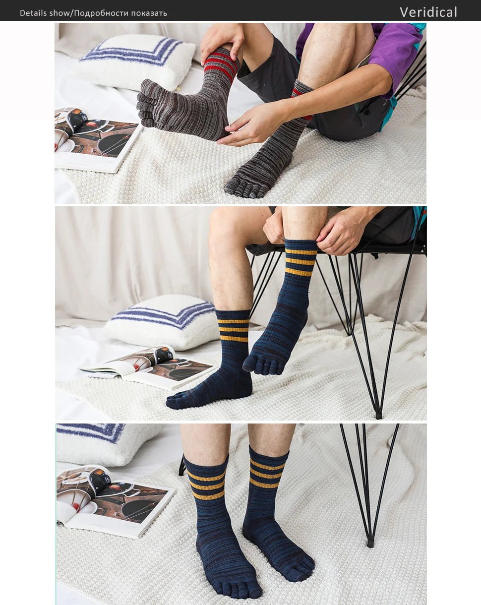 Five - Toe Moisture - Wicking Socks — Breathable Cotton Blend for Fresh Feet (MULTI ) - | Zavonix