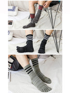 Five - Toe Moisture - Wicking Socks — Breathable Cotton Blend for Fresh Feet (MULTI ) - | Zavonix
