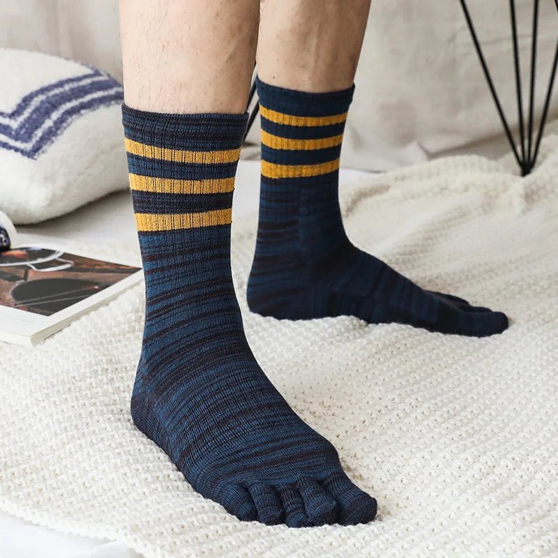 Five - Toe Moisture - Wicking Socks — Breathable Cotton Blend for Fresh Feet (MULTI ) - | Zavonix