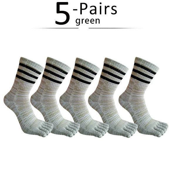Five - Toe Moisture - Wicking Socks — Breathable Cotton Blend for Fresh Feet (Brown ) - | Zavonix
