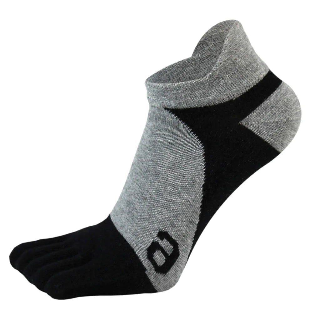Five Toe Separation Socks — Breathable Athletic Low - Cut for Men (4 Pairs black EU 38 - 44(US 6 - 10)) - | Zavonix