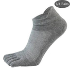 Five Toe Separation Socks — Breathable Athletic Low - Cut for Men (4 Pairs black EU 38 - 44(US 6 - 10)) - | Zavonix