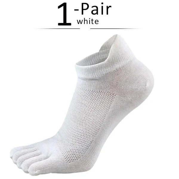 Five Toe Separation Socks — Breathable Athletic Low - Cut for Men (WHITE EU 38 - 44(US 6 - 10)) - | Zavonix