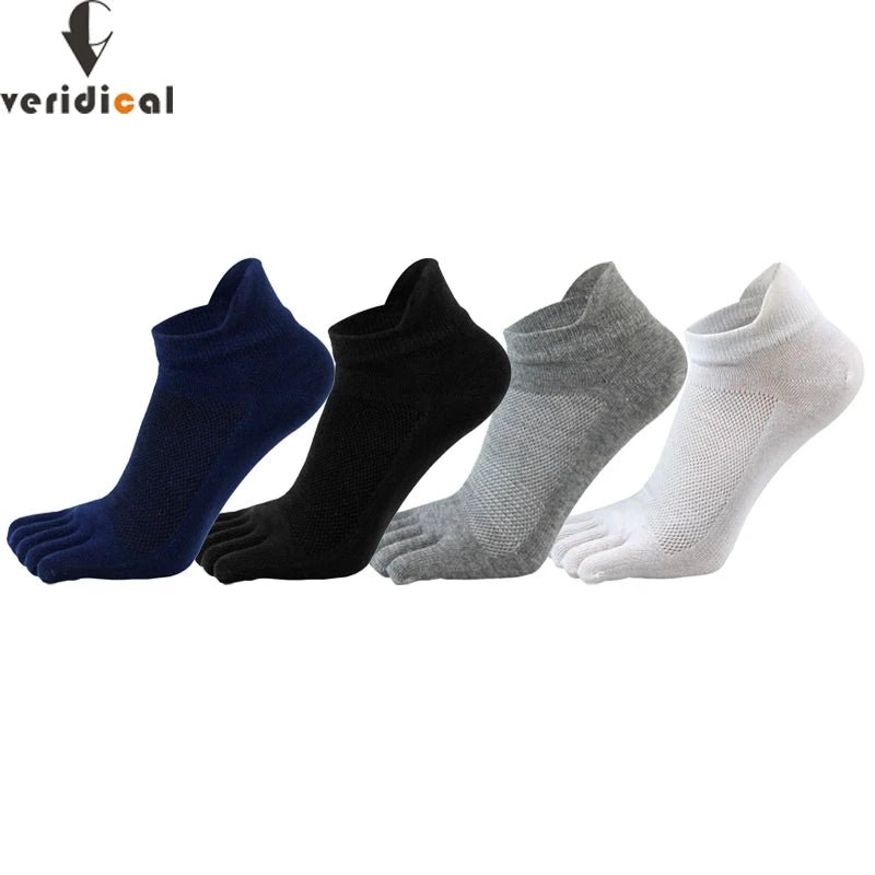 Five Toe Separation Socks — Breathable Athletic Low - Cut for Men (4 Pairs black EU 38 - 44(US 6 - 10)) - | Zavonix