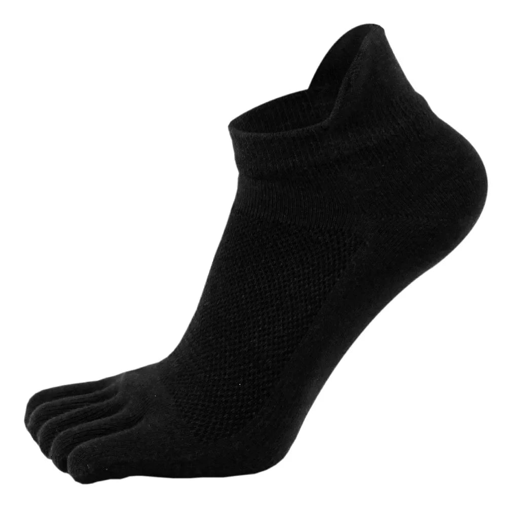 Five Toe Separation Socks — Breathable Athletic Low - Cut for Men (4 Pairs black EU 38 - 44(US 6 - 10)) - | Zavonix