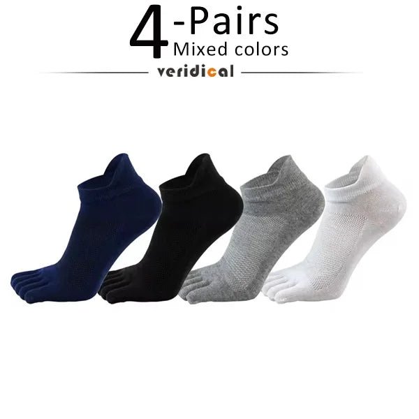 Five Toe Separation Socks — Breathable Athletic Low - Cut for Men (4 Pairs Mixed EU 38 - 44(US 6 - 10)) - | Zavonix