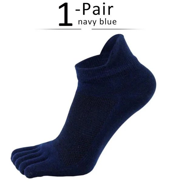 Five Toe Separation Socks — Breathable Athletic Low - Cut for Men (dark blue EU 38 - 44(US 6 - 10)) - | Zavonix