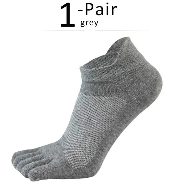 Five Toe Separation Socks — Breathable Athletic Low - Cut for Men (GRAY EU 38 - 44(US 6 - 10)) - | Zavonix