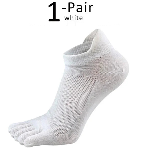 Five Toe Separation Socks — Breathable Athletic Low - Cut for Men (WHITE EU 38 - 44(US 6 - 10)) - | Zavonix