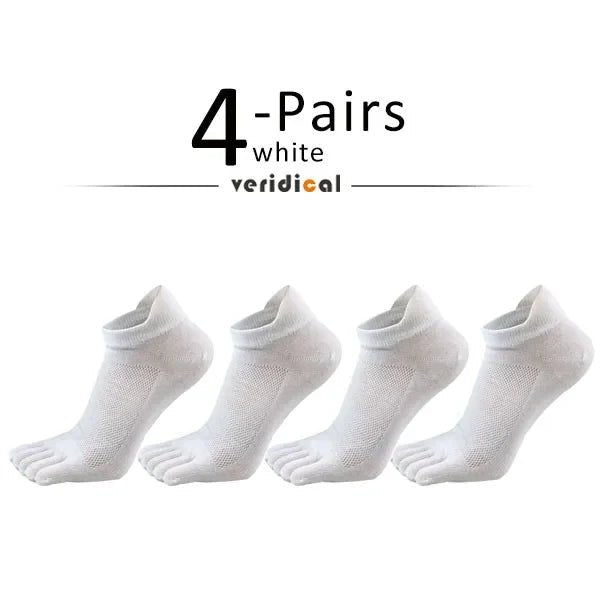 Five Toe Separation Socks — Breathable Athletic Low - Cut for Men (WHITE EU 38 - 44(US 6 - 10)) - | Zavonix
