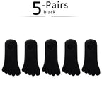 Five Toe Socks — Breathable Cotton Blend for Comfortable Feet (black EU35 - 39) - | Zavonix