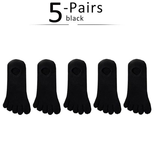 Five Toe Socks — Breathable Cotton Blend for Comfortable Feet (black EU35 - 39) - | Zavonix