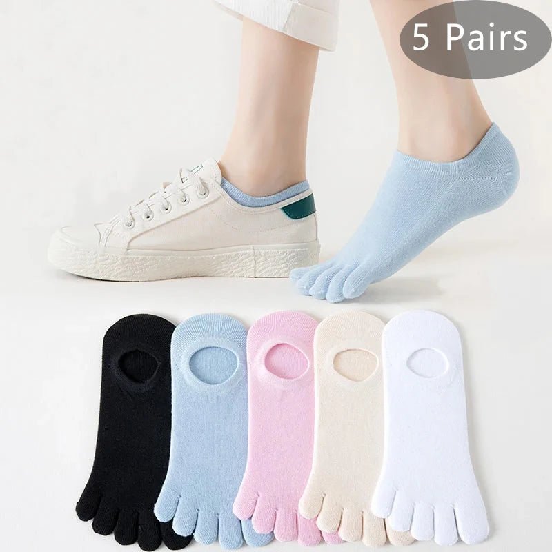 Five Toe Socks — Breathable Cotton Blend for Comfortable Feet (Blue EU35 - 39) - | Zavonix