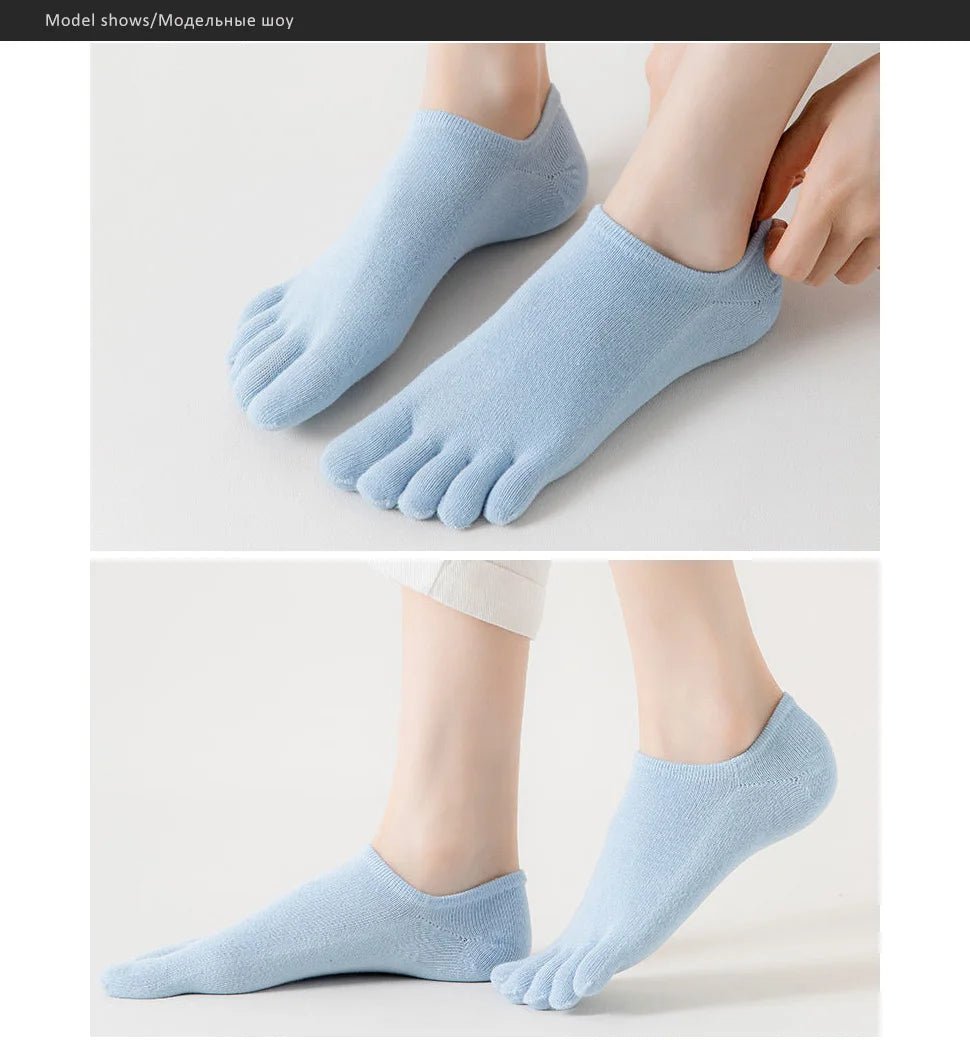 Five Toe Socks — Breathable Cotton Blend for Comfortable Feet (Blue EU35 - 39) - | Zavonix