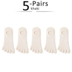Five Toe Socks — Breathable Cotton Blend for Comfortable Feet (Khaki EU35 - 39) - | Zavonix