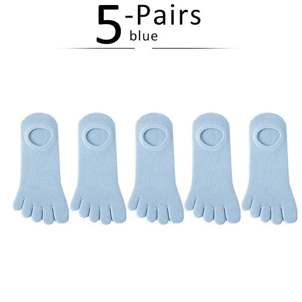 Five Toe Socks — Breathable Cotton Blend for Comfortable Feet (Blue EU35 - 39) - | Zavonix