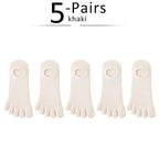 Five Toe Socks — Breathable Cotton Blend for Comfortable Feet (Khaki EU35 - 39) - | Zavonix
