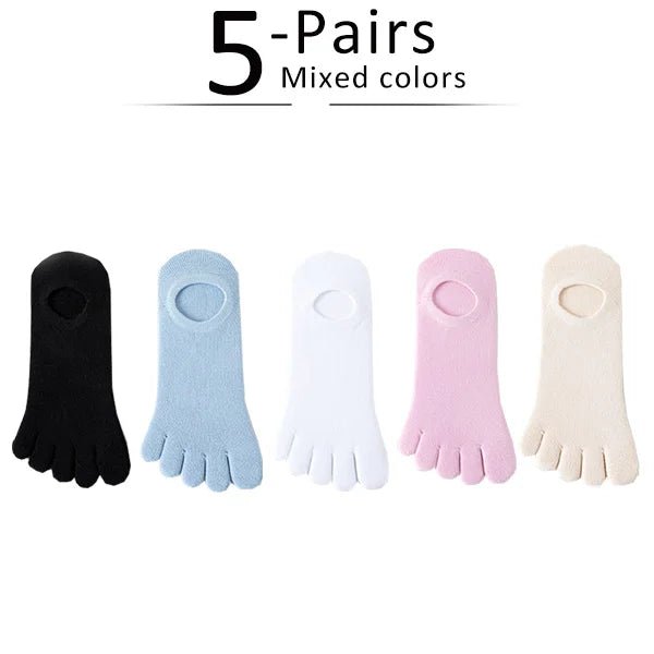 Five Toe Socks — Breathable Cotton Blend for Comfortable Feet (MULTI EU35 - 39) - | Zavonix