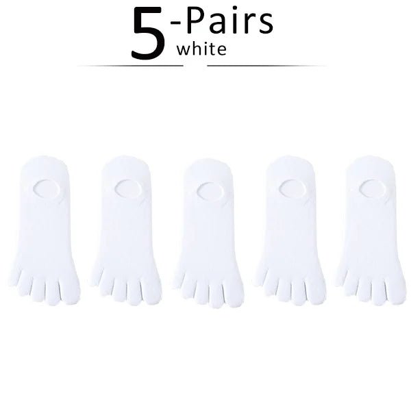 Five Toe Socks — Breathable Cotton Blend for Comfortable Feet (WHITE EU35 - 39) - | Zavonix