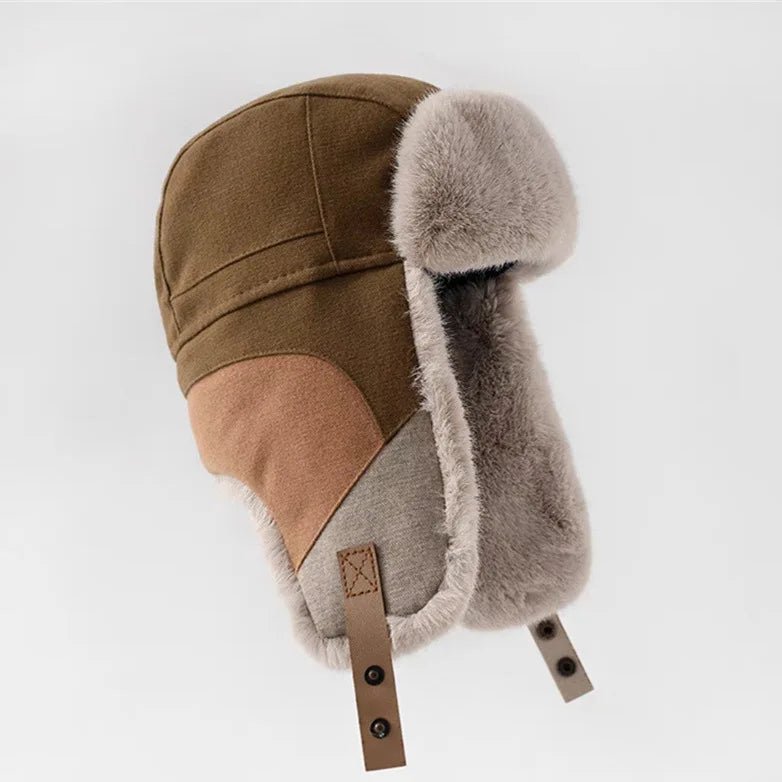 "Fjordhelm" Aviator - Style Trapper Cap (Khaki ) - | Zavonix