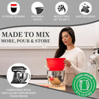 FlexiMix – Silicone Liner Attachment for KitchenWave Tilt - Head Mixers (Red ) - | Zavonix