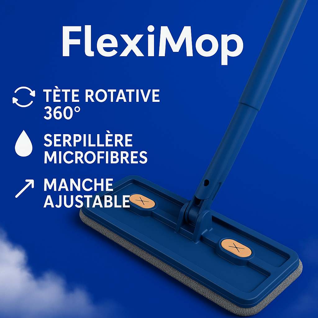 FlexiMop™ - 360° Mop with Self - Wringing Handle (Blue 4) - Homegoods | Zavonix