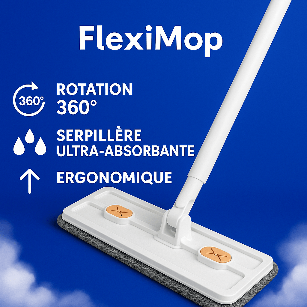 FlexiMop™ - 360° Mop with Self - Wringing Handle (White 4) - Homegoods | Zavonix