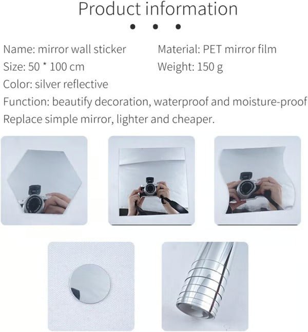 FlexiView Mirror Sheets – Shatterproof Adhesive Mirror Sheets (19.7in*19.7in ) - | Zavonix