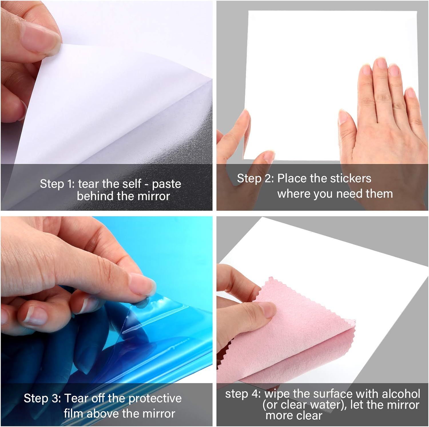 FlexiView Mirror Sheets – Shatterproof Adhesive Mirror Sheets (19.7in*19.7in ) - | Zavonix