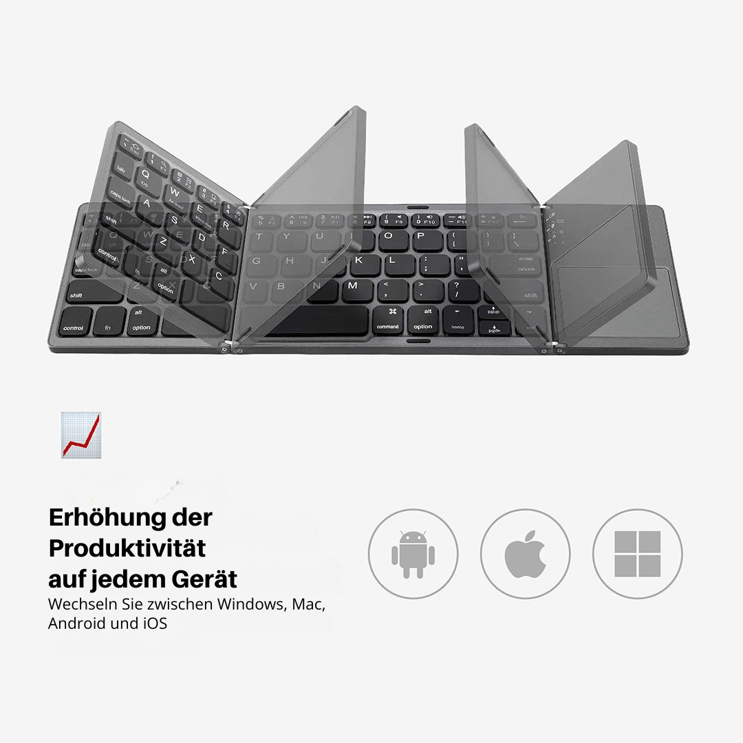FlexType Mini Bluetooth Keyboard Portable Power Typing (302x97x18mm Black) - Bluetooth Keyboard | Zavonix