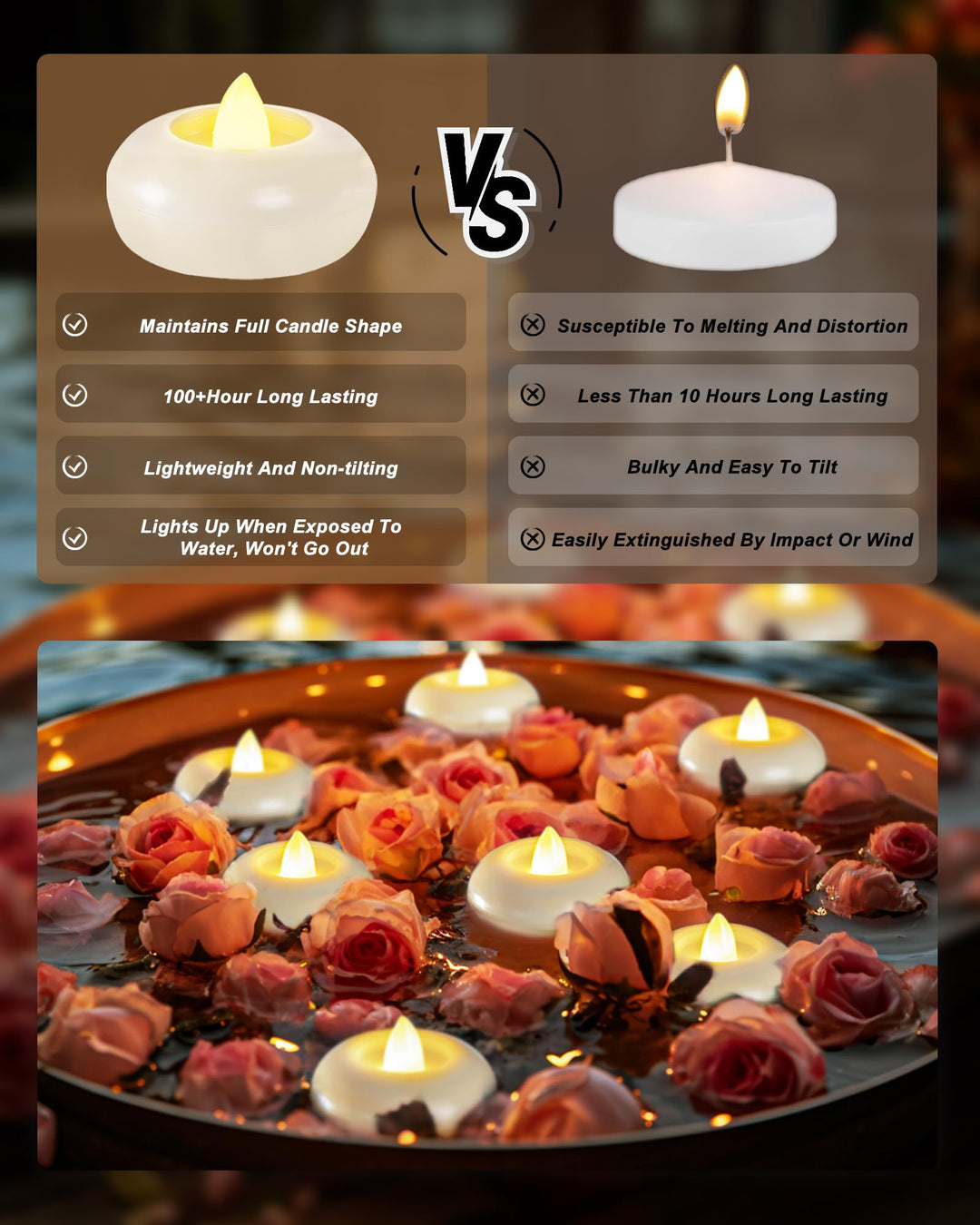 Floating Led Candle Set Soft White Product Image 04