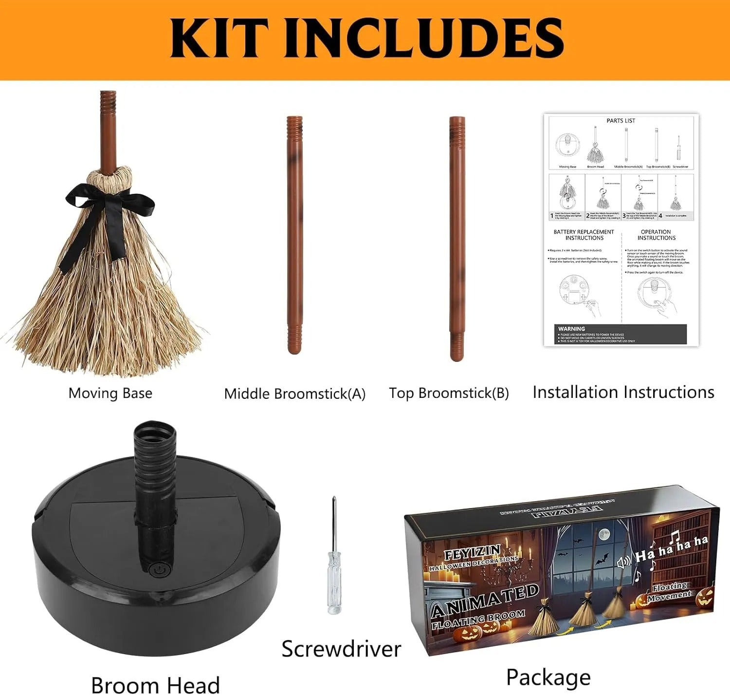 Floating Sorcerer’s Broom – Responds to Sounds & Touches with Laughter and Movement ( ) - | Zavonix