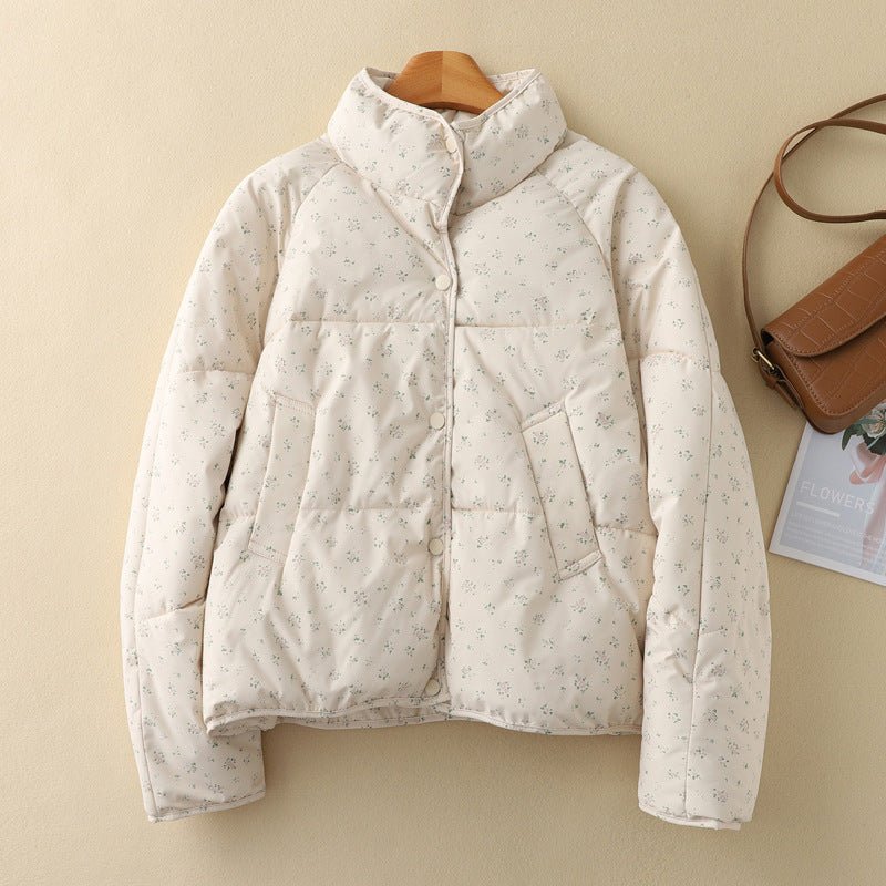 FloraHeat Puffer™ — Command Attention with Cozy, Head - Turning Warmth (Cream XS) - | Zavonix