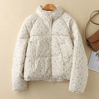 FloraHeat Puffer™ — Command Attention with Cozy, Head - Turning Warmth (Cream - Blue XS) - | Zavonix