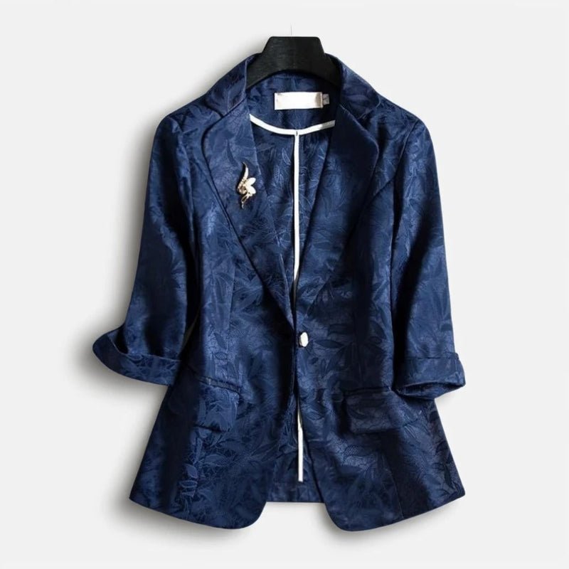 FLORAL ELEGANT BLAZER (Navy Blue XS) - | Zavonix