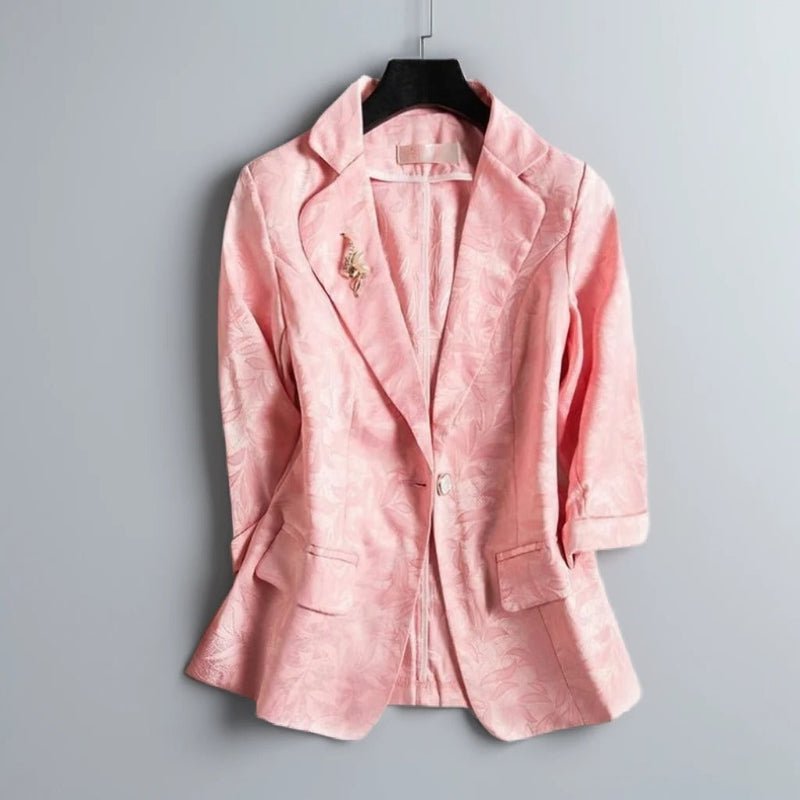 FLORAL ELEGANT BLAZER (Navy Blue XS) - | Zavonix