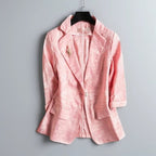 FLORAL ELEGANT BLAZER (Pink XS) - | Zavonix